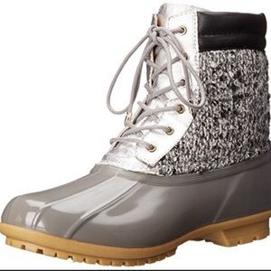 Sam Edelman Grey Black Caldwell Duck Boots 7M